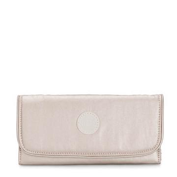 Kipling Money Land Metallic Snap Pénztárca Bézs | HU 1787TC